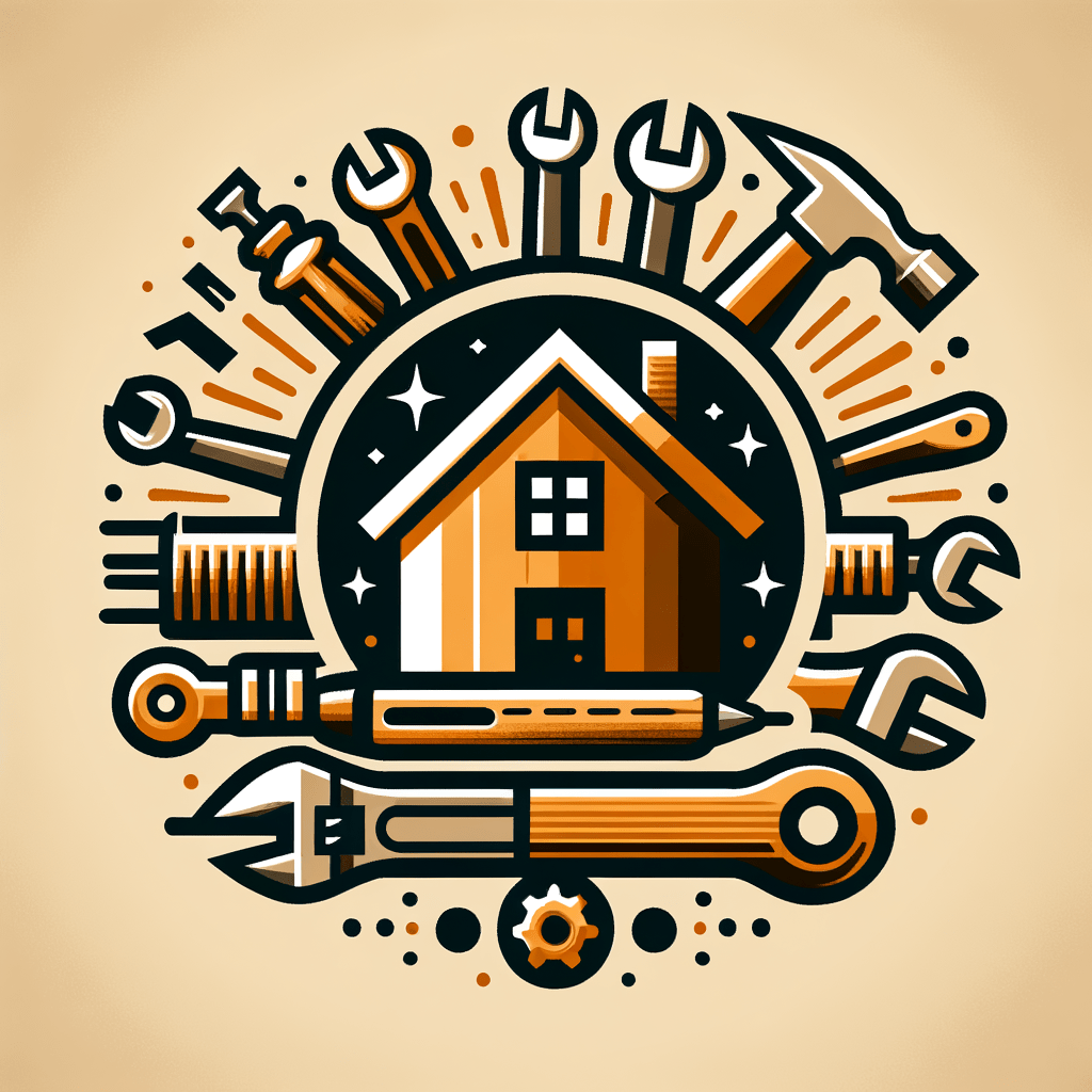Create a logo for a handyman including tools, house, and use colors ( orange, tan and brown ). Create image with a friendly and trusting design.